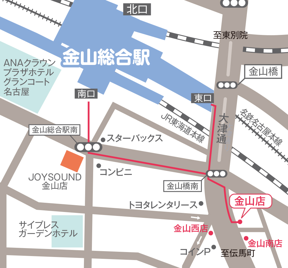 世界のやまちゃん 金山店地図