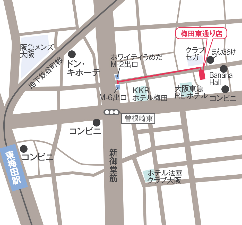 世界の山ちゃん　梅田東通り店地図