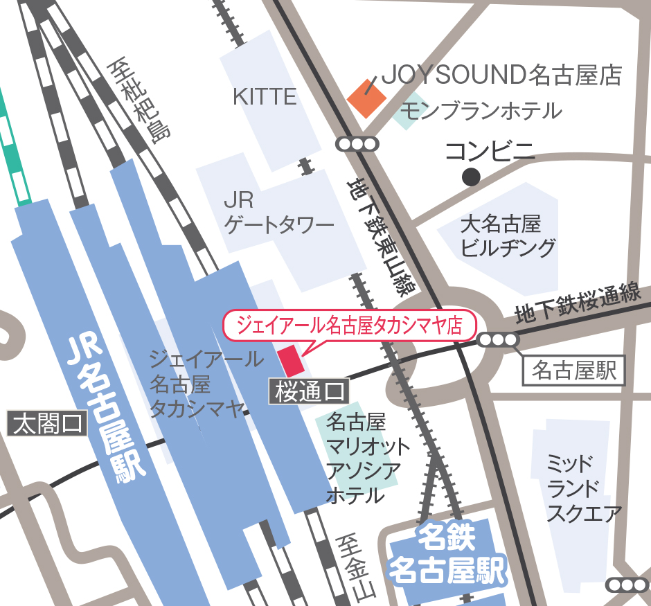 世界の山ちゃん　ジェイアール名古屋タカシマヤ地図