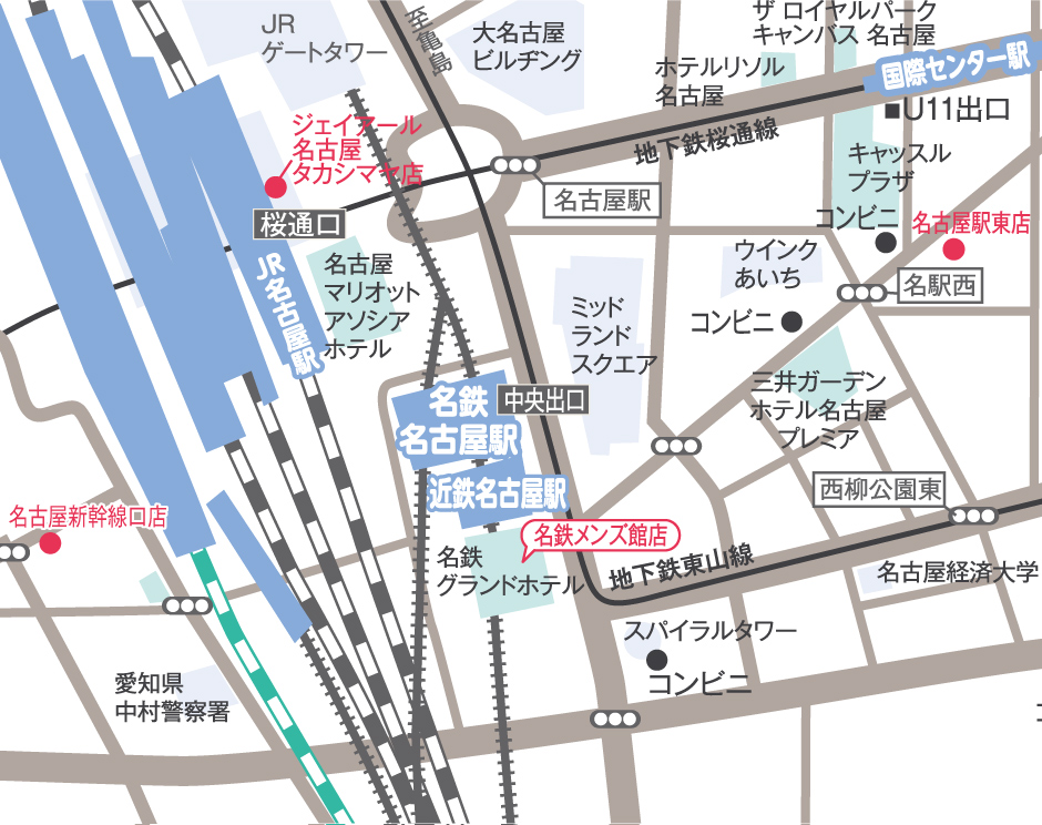 世界の山ちゃん　名鉄メンズ館店地図