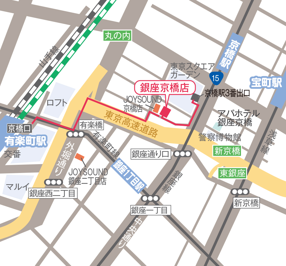 居酒屋　世界の山ちゃん   銀座京橋店地図
